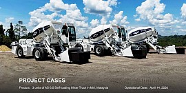 3 units of Aimix AS-3.5 self loading concrete mixer truck work in malaysia